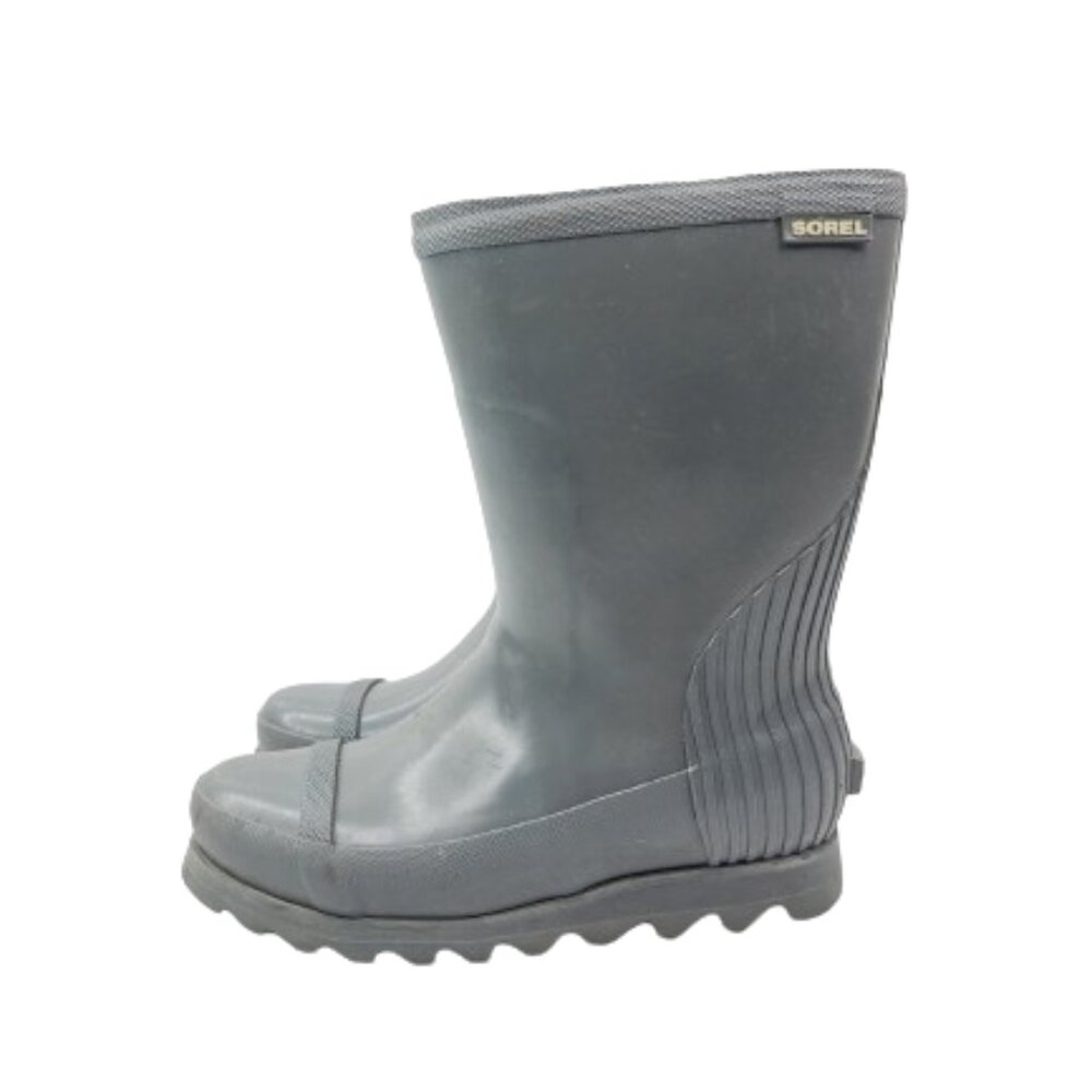 Sorel Women's Grey NL2521-053 Joan Short Rubber Waterproof Rain Boots Size 5.5